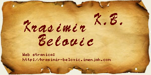 Krasimir Belović vizit kartica